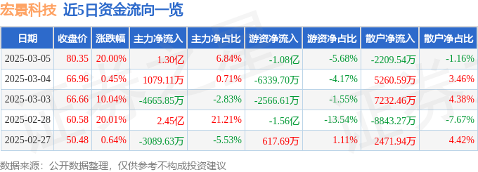 3月5日宏景科技（301396）涨停分析：东数西算、物联网、战略合作驱动