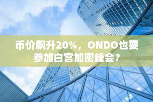 币价飙升20%，ONDO也要参加白宫加密峰会？