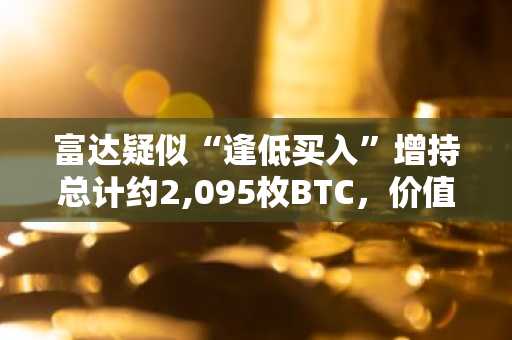 富达疑似“逢低买入”增持总计约2,095枚BTC，价值超1.91亿美元