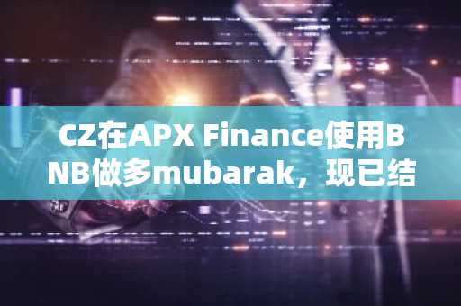 CZ在APX Finance使用BNB做多mubarak，现已结束交易