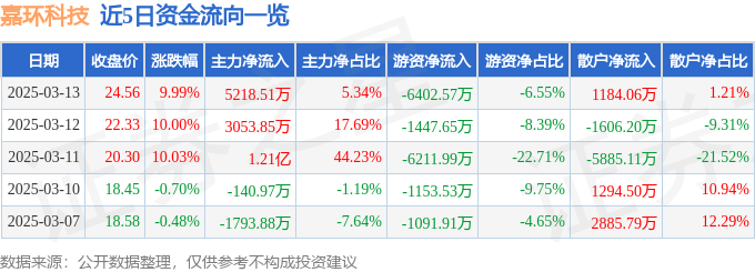 3月13日嘉环科技（603206）涨停分析：AI技术升级、智慧城市、产业链协同驱动