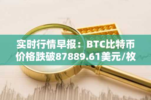 实时行情早报：BTC比特币价格跌破87889.61美元/枚，日内跌-1.00%