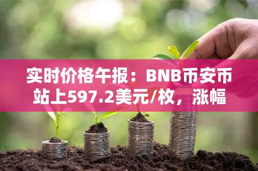 实时价格午报：BNB币安币站上597.2美元/枚，涨幅达3.50%