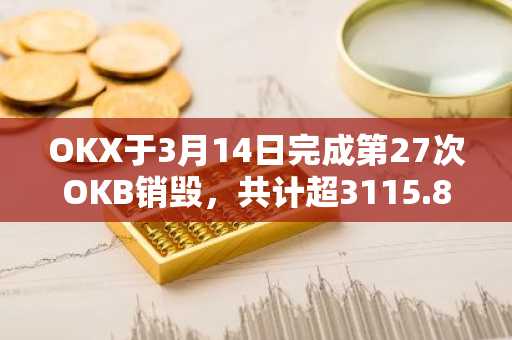OKX于3月14日完成第27次OKB销毁，共计超3115.88万枚OKB