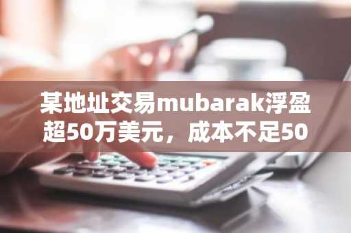 某地址交易mubarak浮盈超50万美元，成本不足5000美元