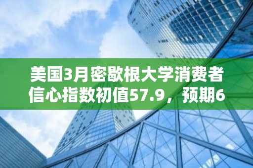 美国3月密歇根大学消费者信心指数初值57.9，预期63.1
