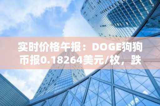 实时价格午报：DOGE狗狗币报0.18264美元/枚，跌幅达-3.01%