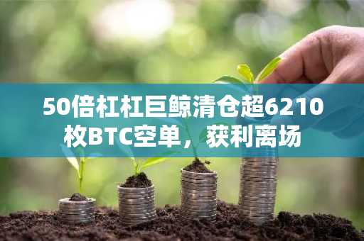 50倍杠杠巨鲸清仓超6210枚BTC空单，获利离场