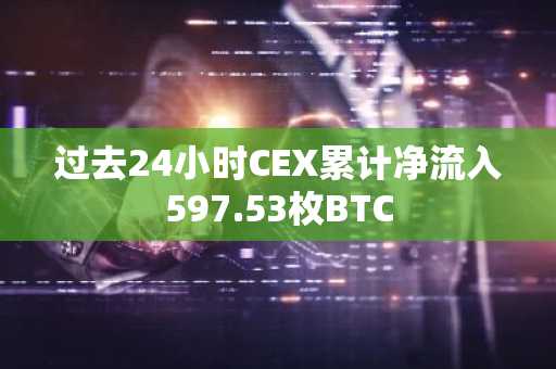 过去24小时CEX累计净流入597.53枚BTC