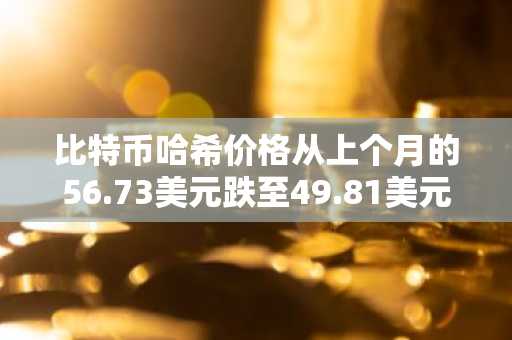 比特币哈希价格从上个月的56.73美元跌至49.81美元/PH/s