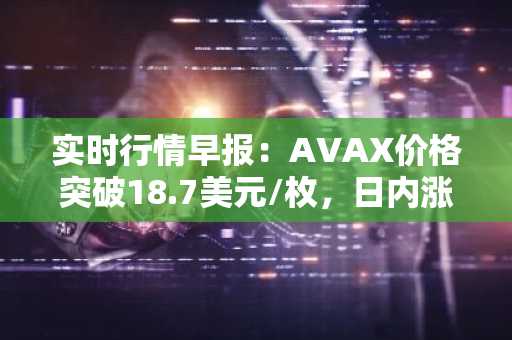 实时行情早报：AVAX价格突破18.7美元/枚，日内涨3.60%