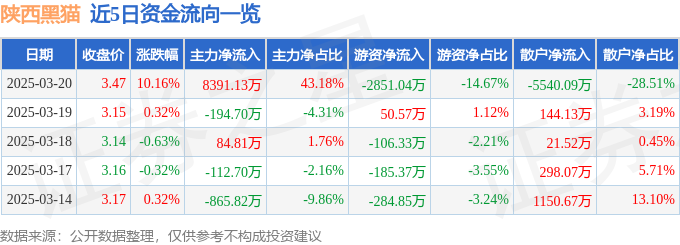 3月20日陕西黑猫（601015）涨停分析：煤炭板块走强、焦炭天然气概念驱动