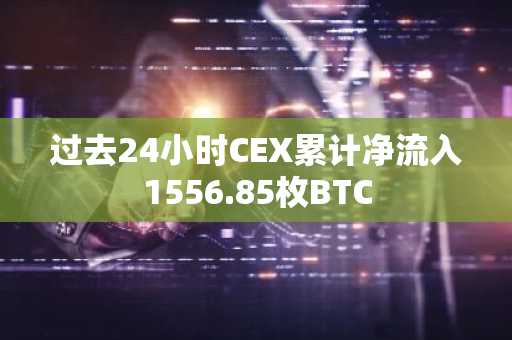过去24小时CEX累计净流入1556.85枚BTC