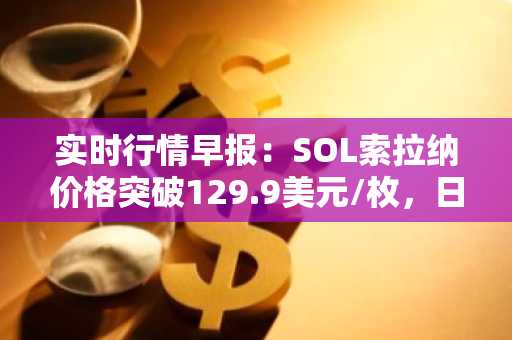 实时行情早报：SOL索拉纳价格突破129.9美元/枚，日内涨2.04%