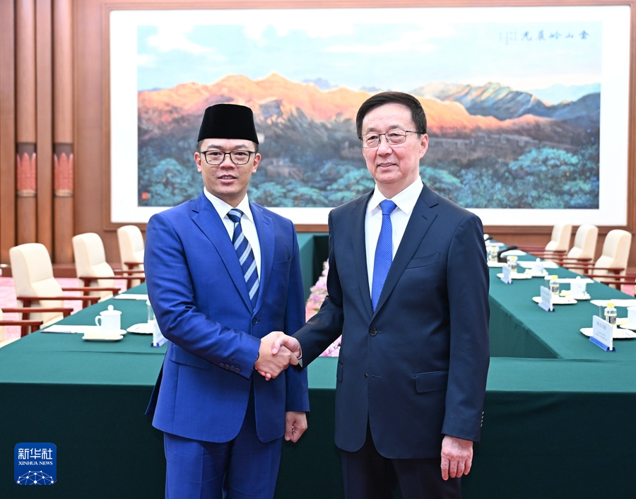 韩正会见印度尼西亚外交部长苏吉约诺