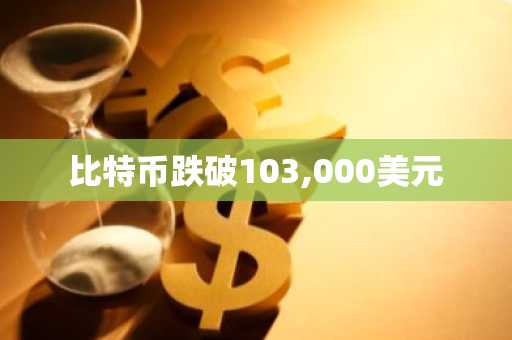 比特币跌破103,000美元